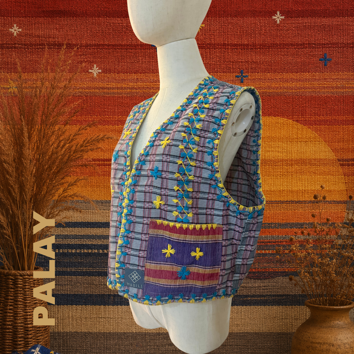 Hinabi Pocket Vest - Palay