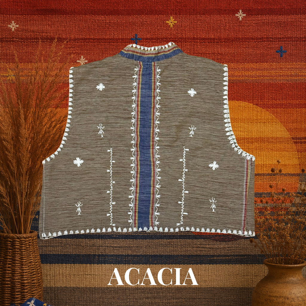 Hinabi Front Tie Vest - Acacia