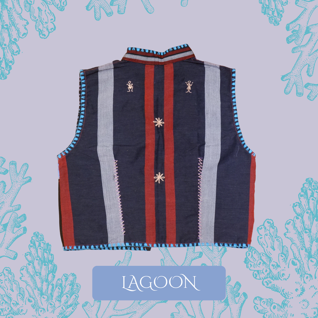 Hinabi Patchwork Vest - Lagoon