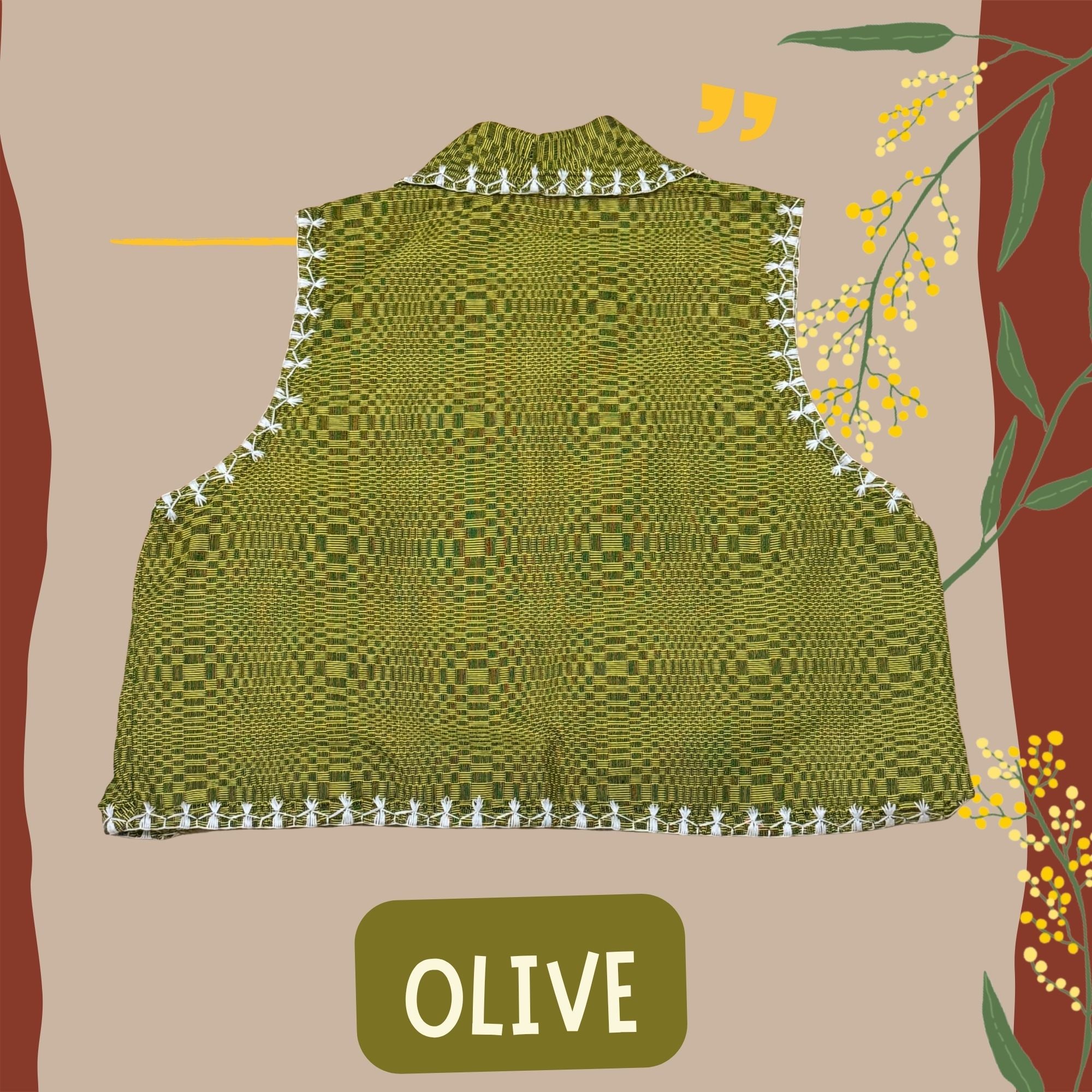 Hinabi Waterfall Vest - Olive