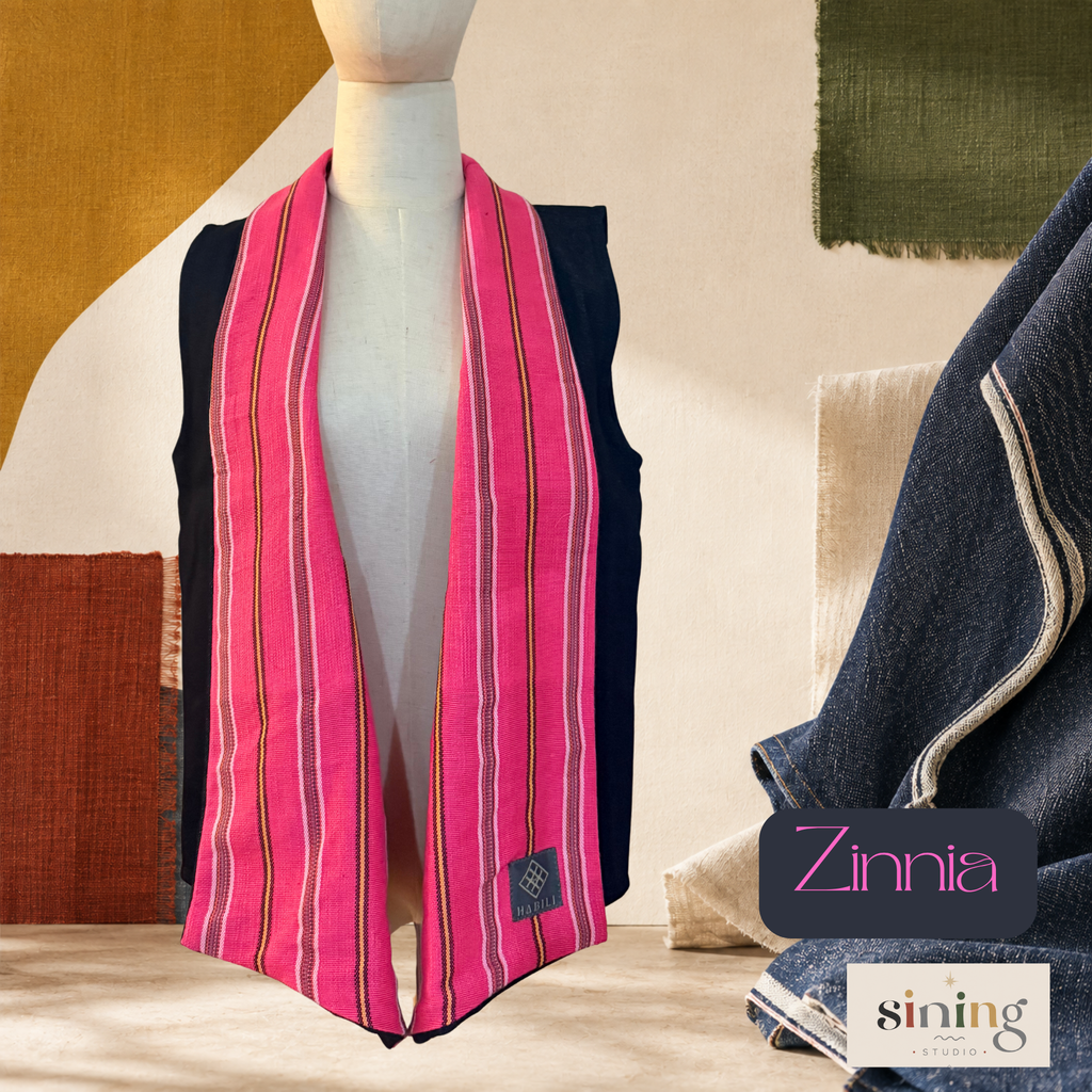 Raw Denim Waterfall Vest - Zinnia
