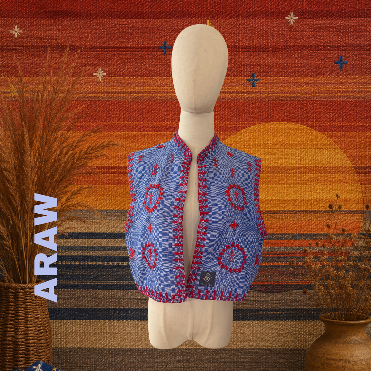 Hinabi Short Vest - Araw