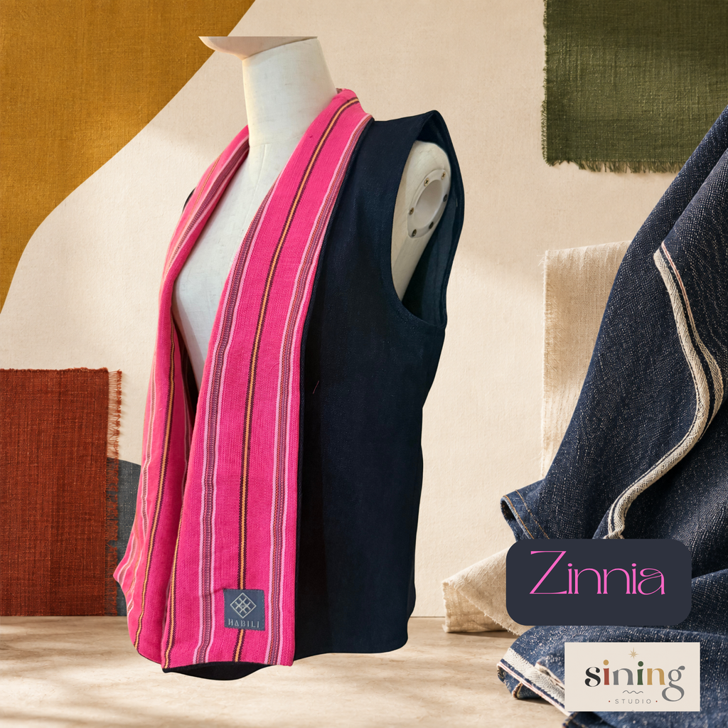 Raw Denim Waterfall Vest - Zinnia