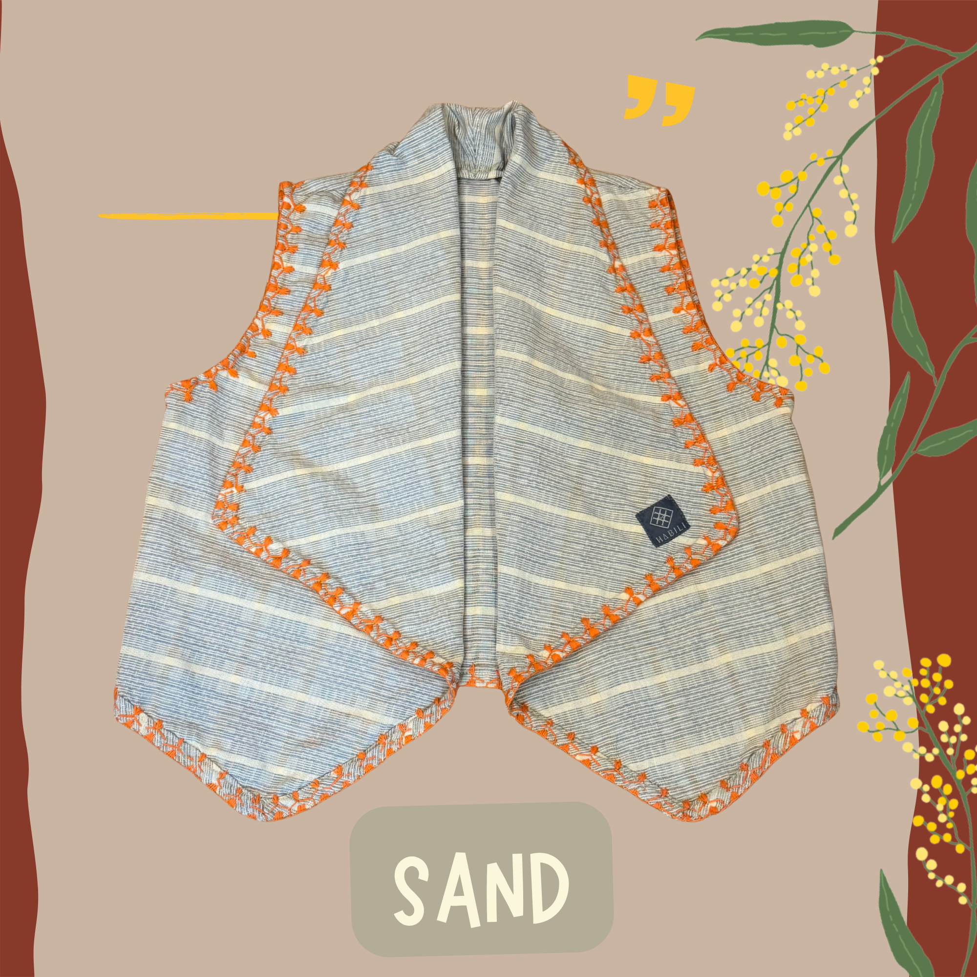 Hinabi Waterfall Vest - Sand