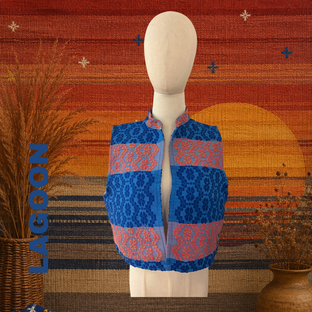 Hinabi Short Vest - Lagoon