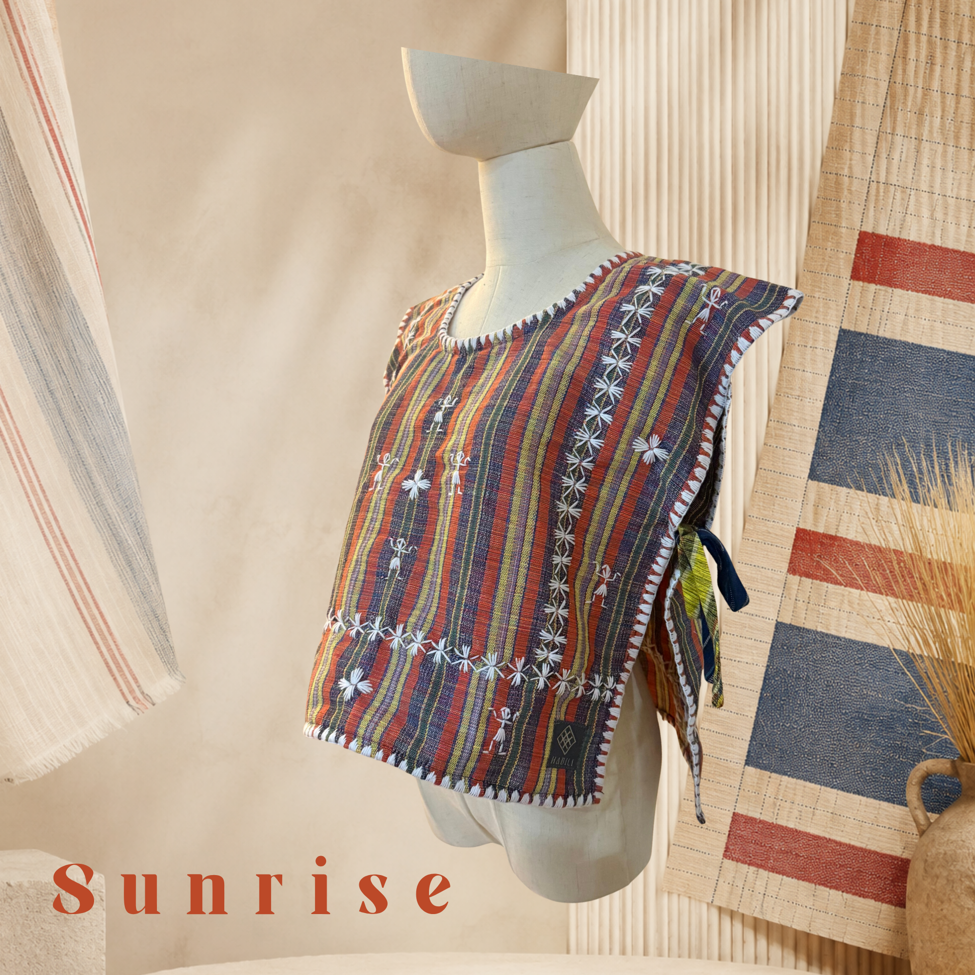 Hinabi Patchwork Bib Vest - Sunrise