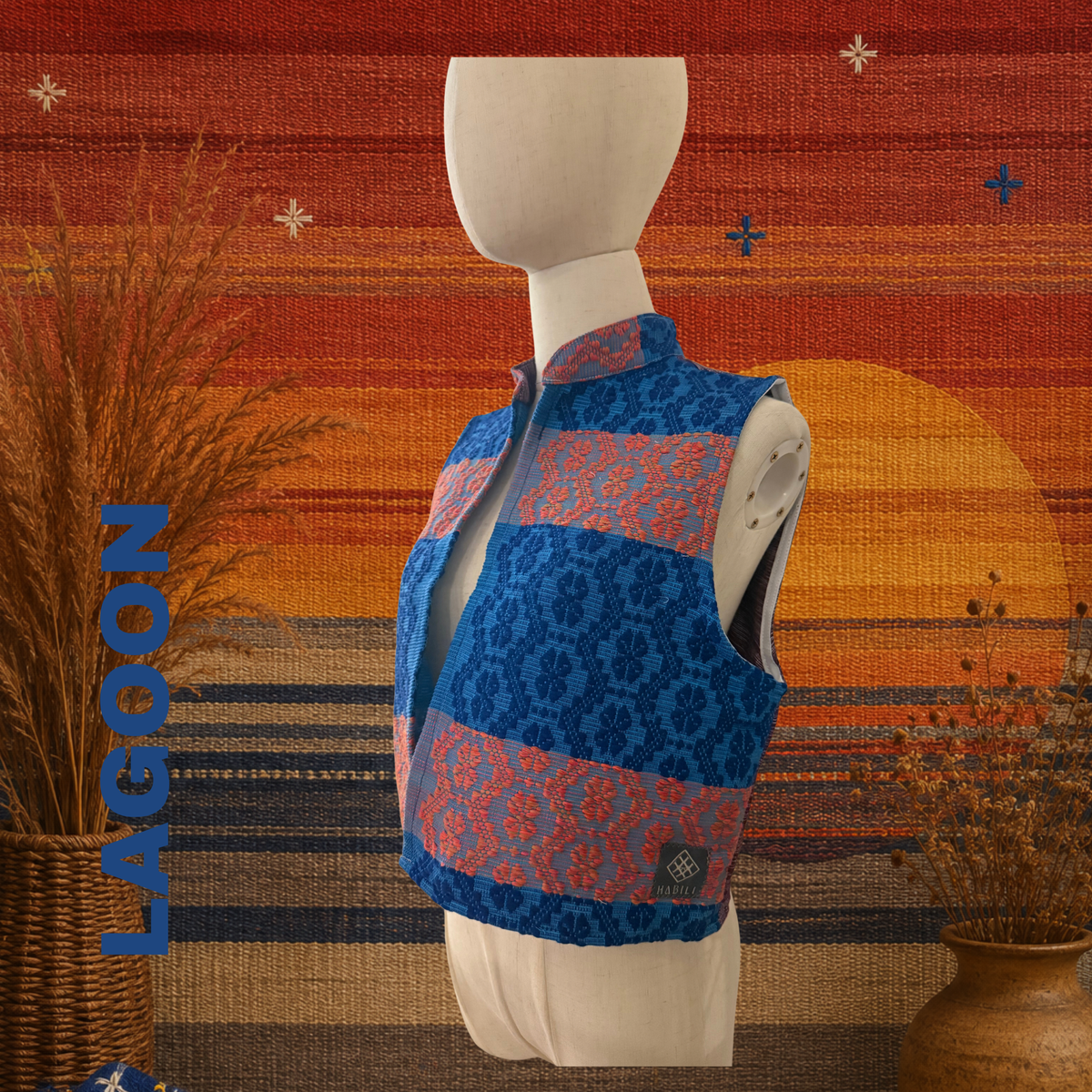 Hinabi Short Vest - Lagoon