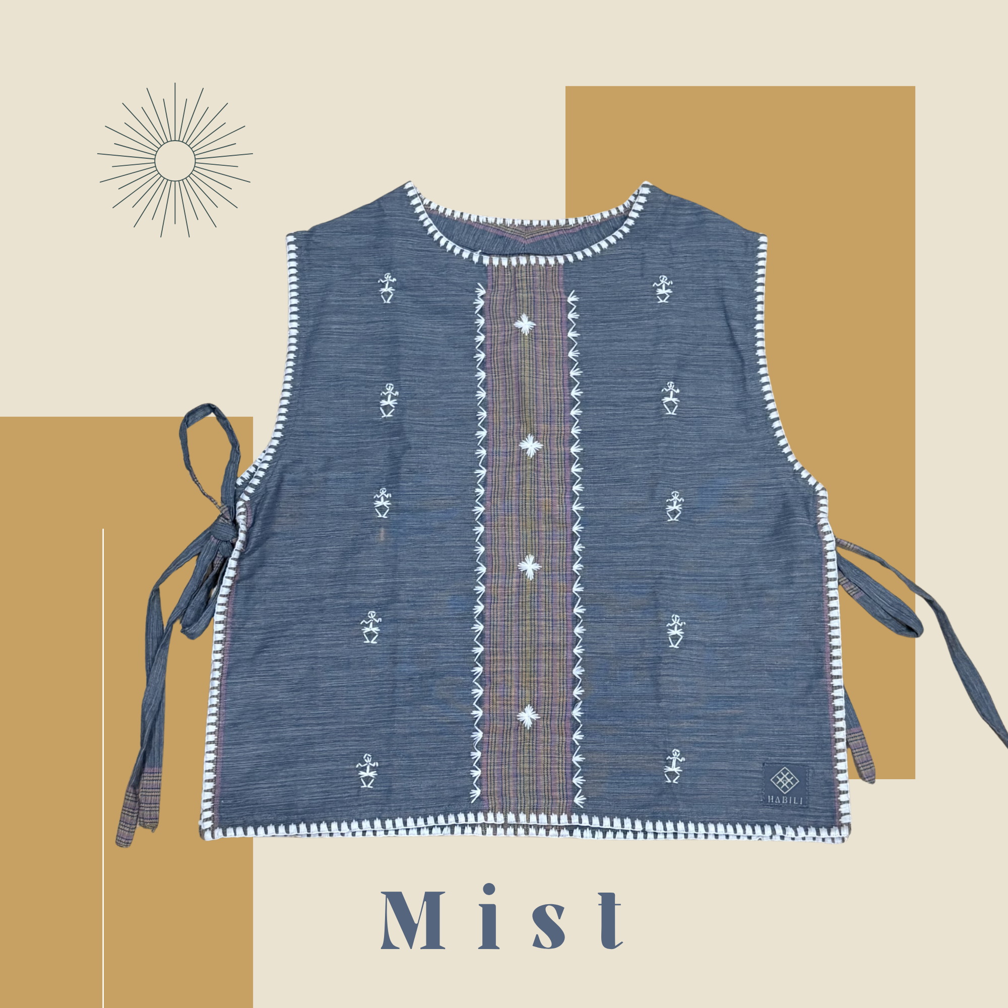 Hinabi Bib Vest - Mist