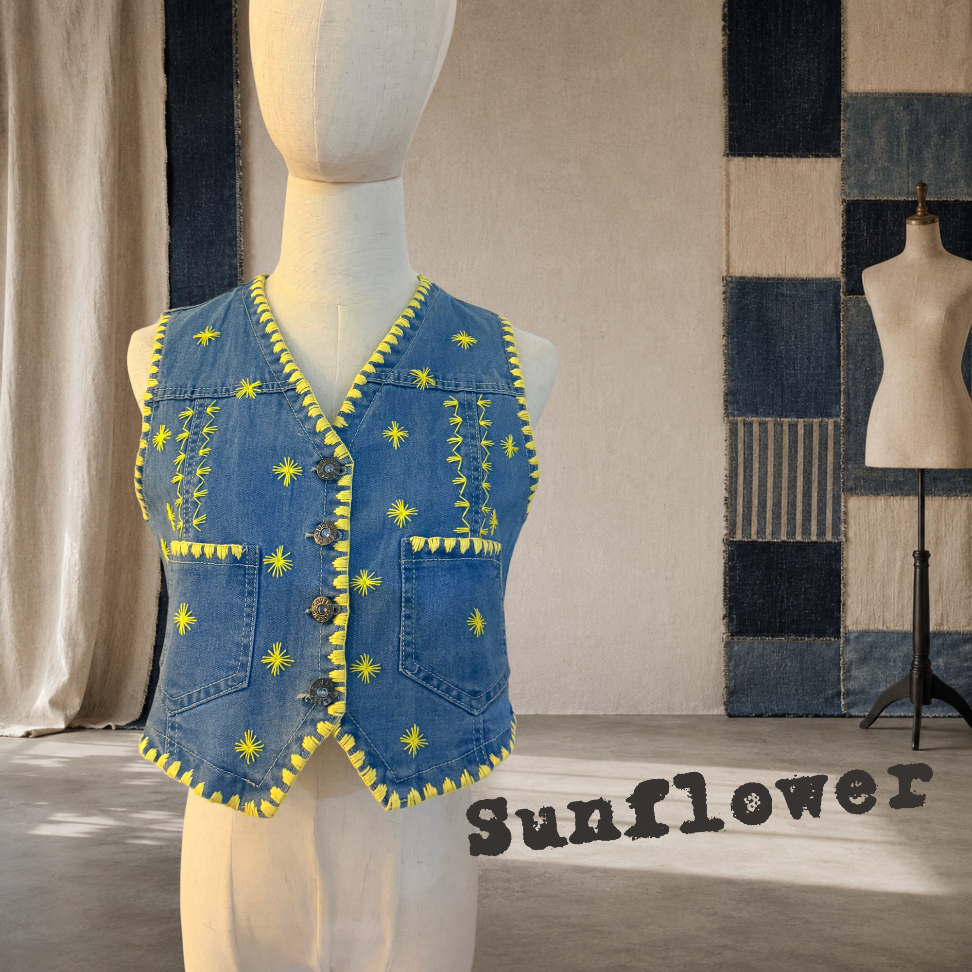 Reworked Vest - Sunflower