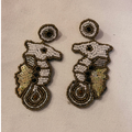 Beaded Earrings - White Seahorse