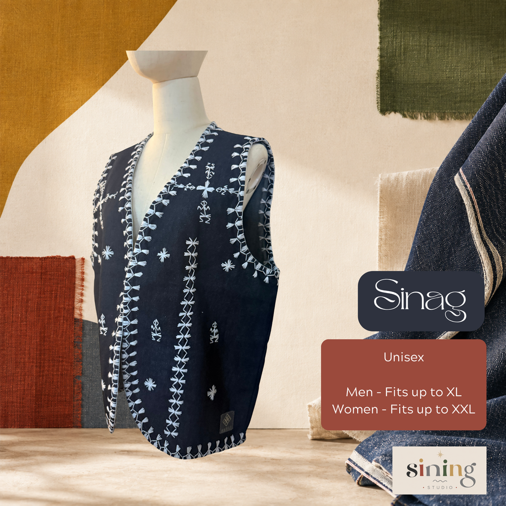 Raw Denim Open Vest - Sinag (XL)