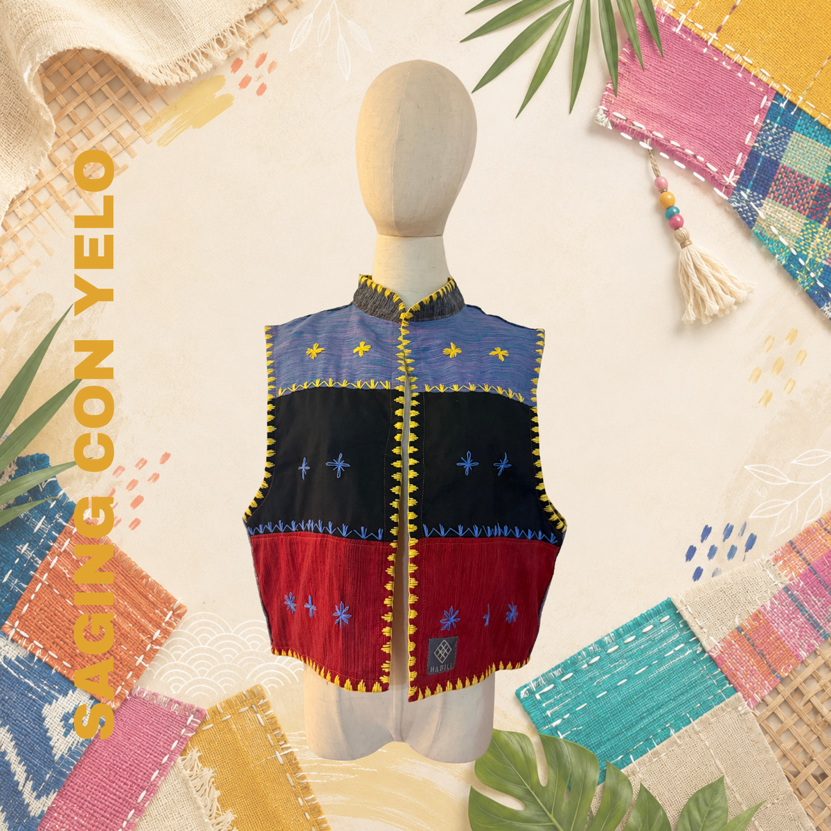 Hinabi Patchwork Vest | Saging Con Yelo