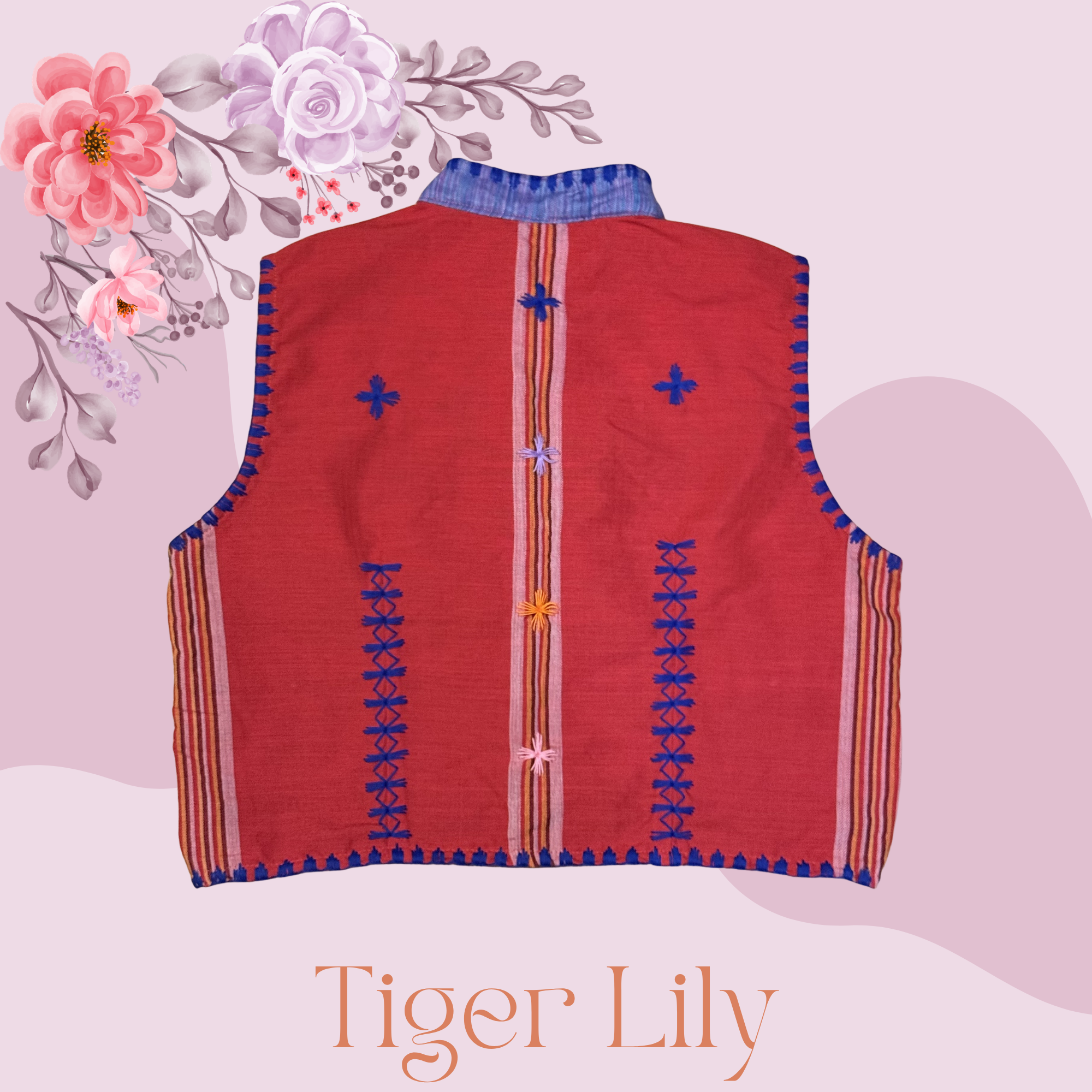 Hinabi Patchwork Vest - Tiger Lily