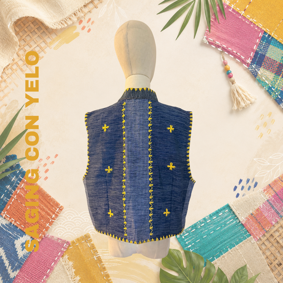 Hinabi Patchwork Vest | Saging Con Yelo