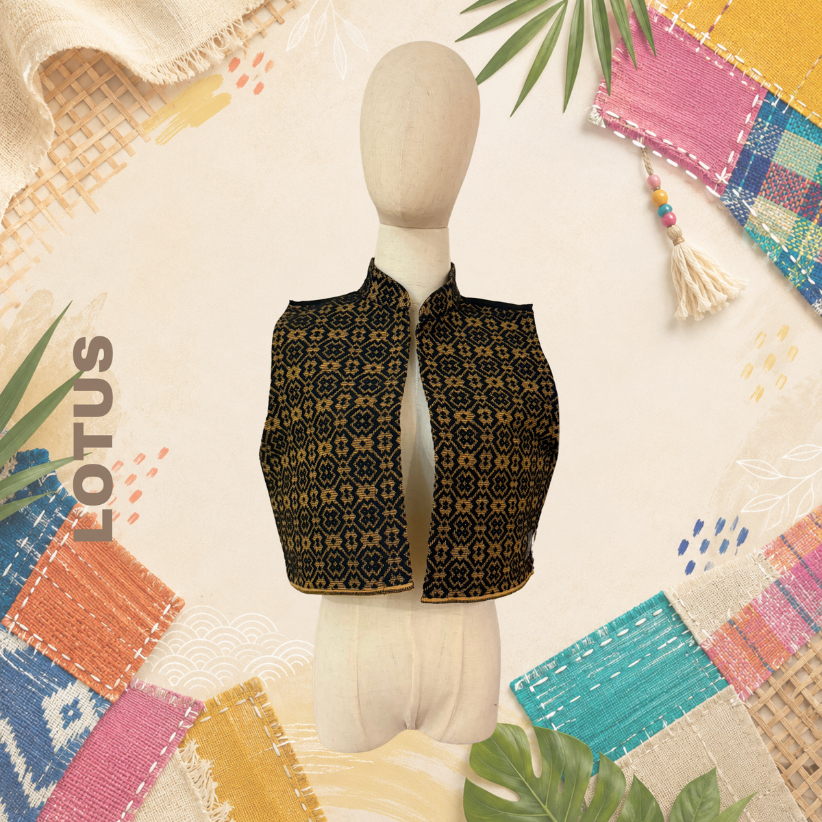 Hinabi Short Vest - Lotus
