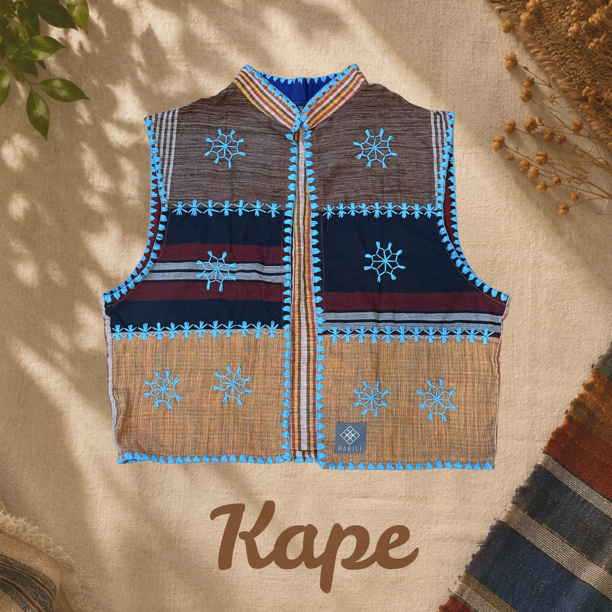 Hinabi Patchwork Vest - Kape