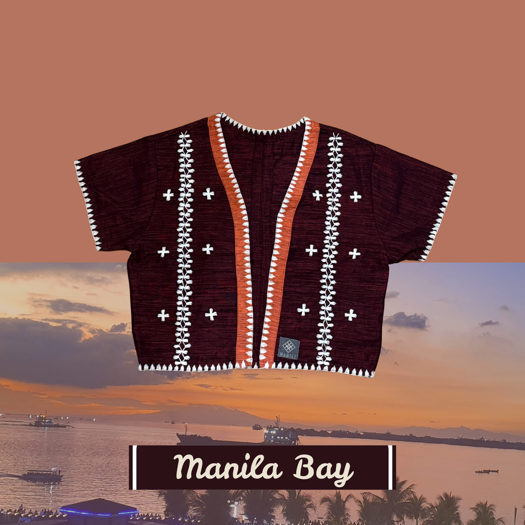 Hinabi Short Sleeve Blazer - Manila Bay