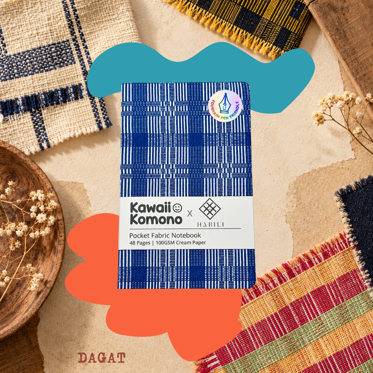 Pocket Fabric Notebook | Habìli × Kawaii Komono | Dagat