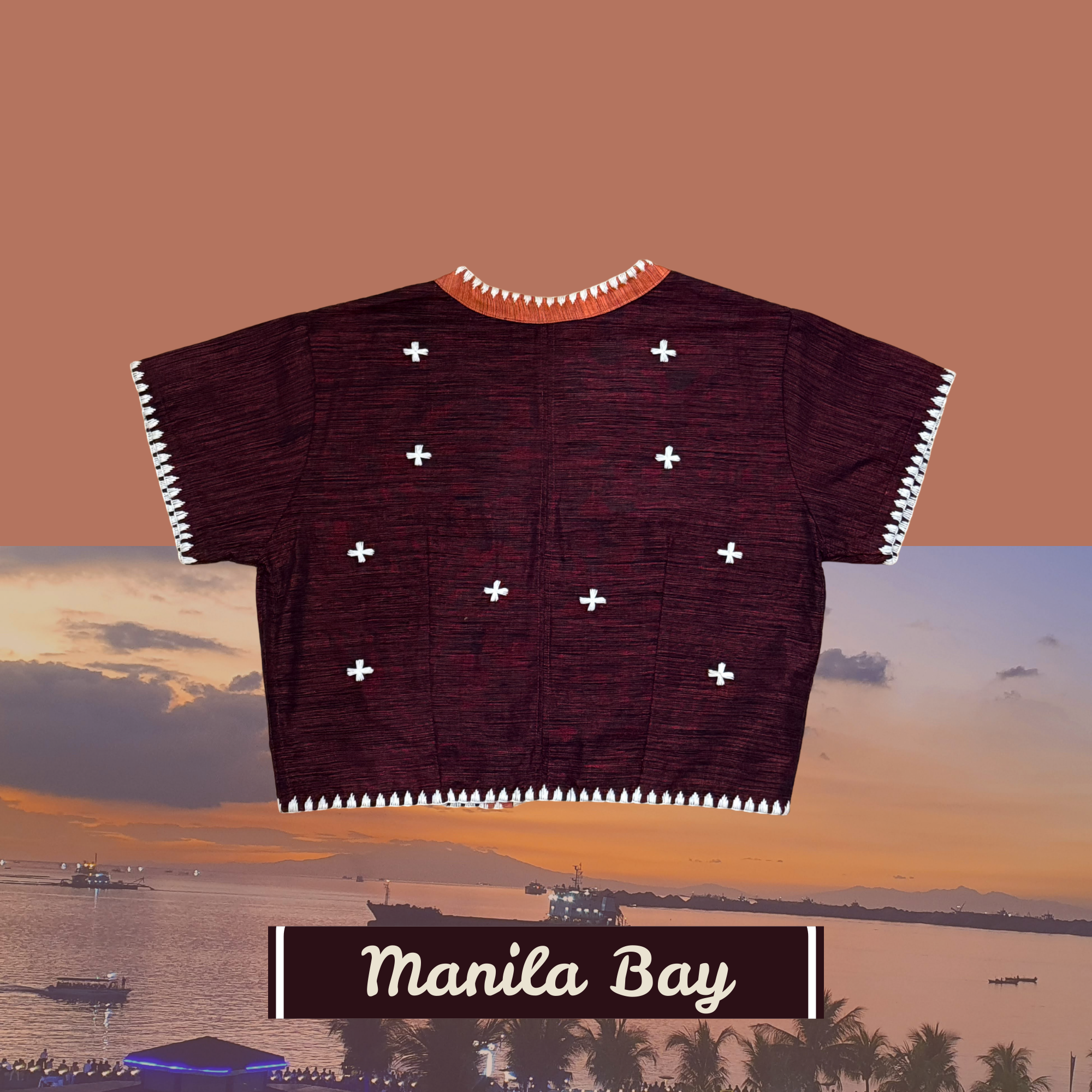 Hinabi Short Sleeve Blazer - Manila Bay