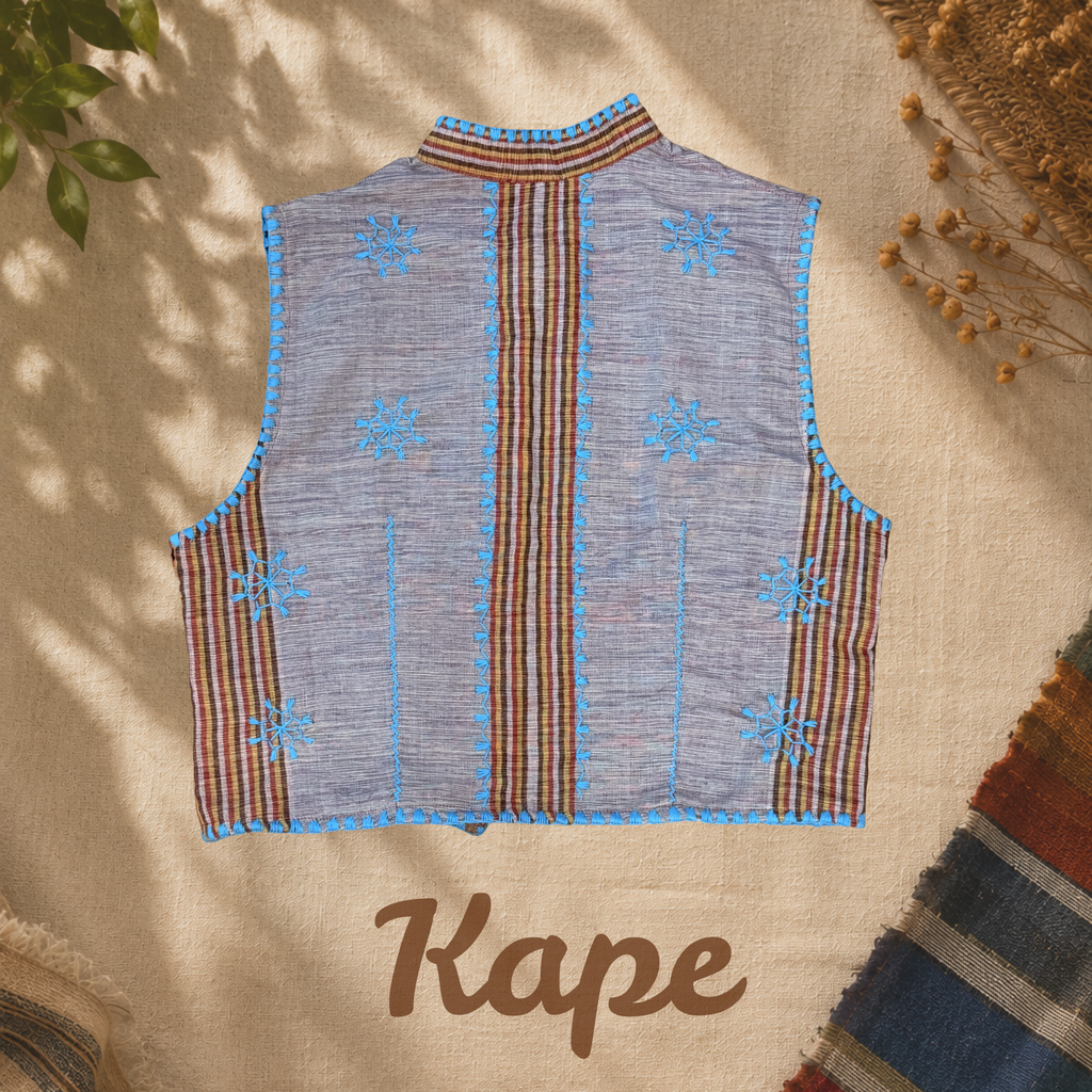 Hinabi Patchwork Vest - Kape