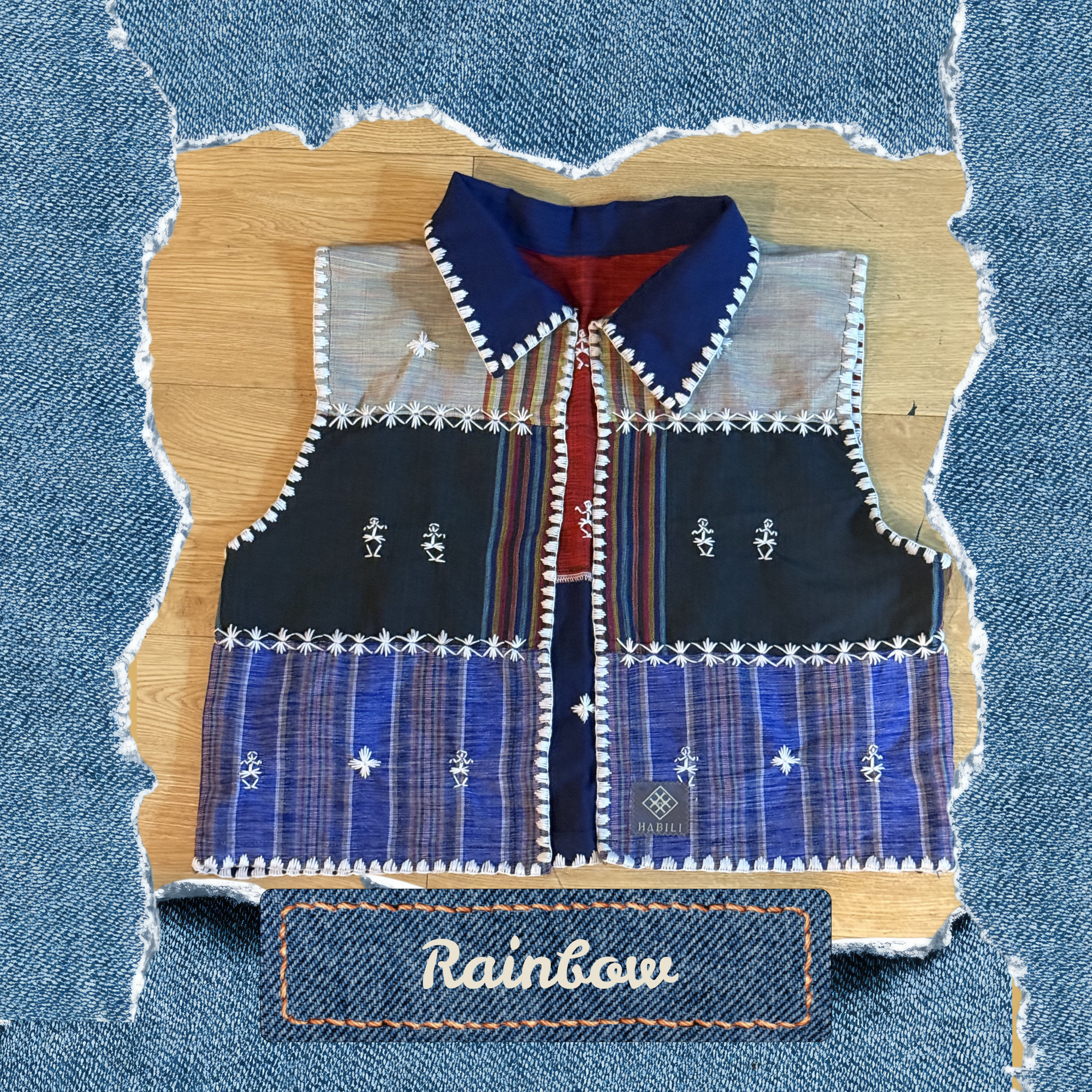 Hinabi Patchwork Vest - Rainbow