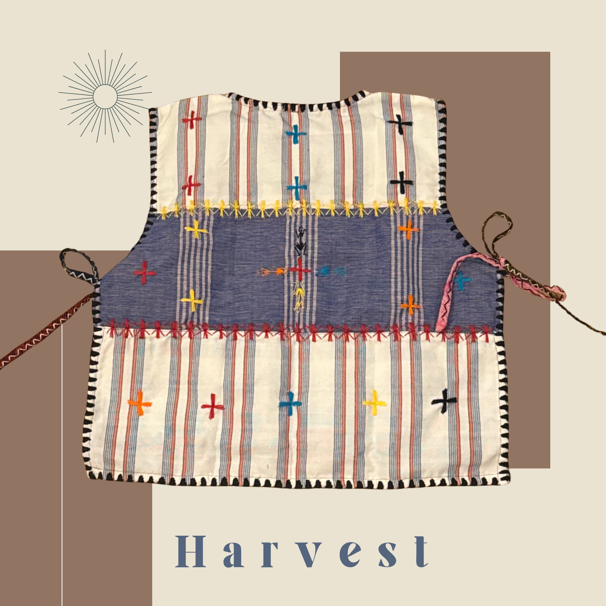 Hinabi Patchwork Bib Vest - Harvest