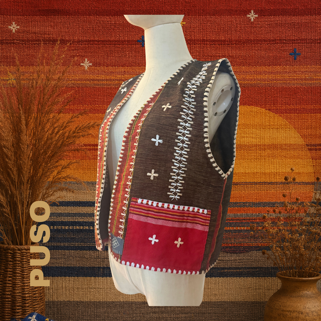 Hinabi Pocket Vest - Puso