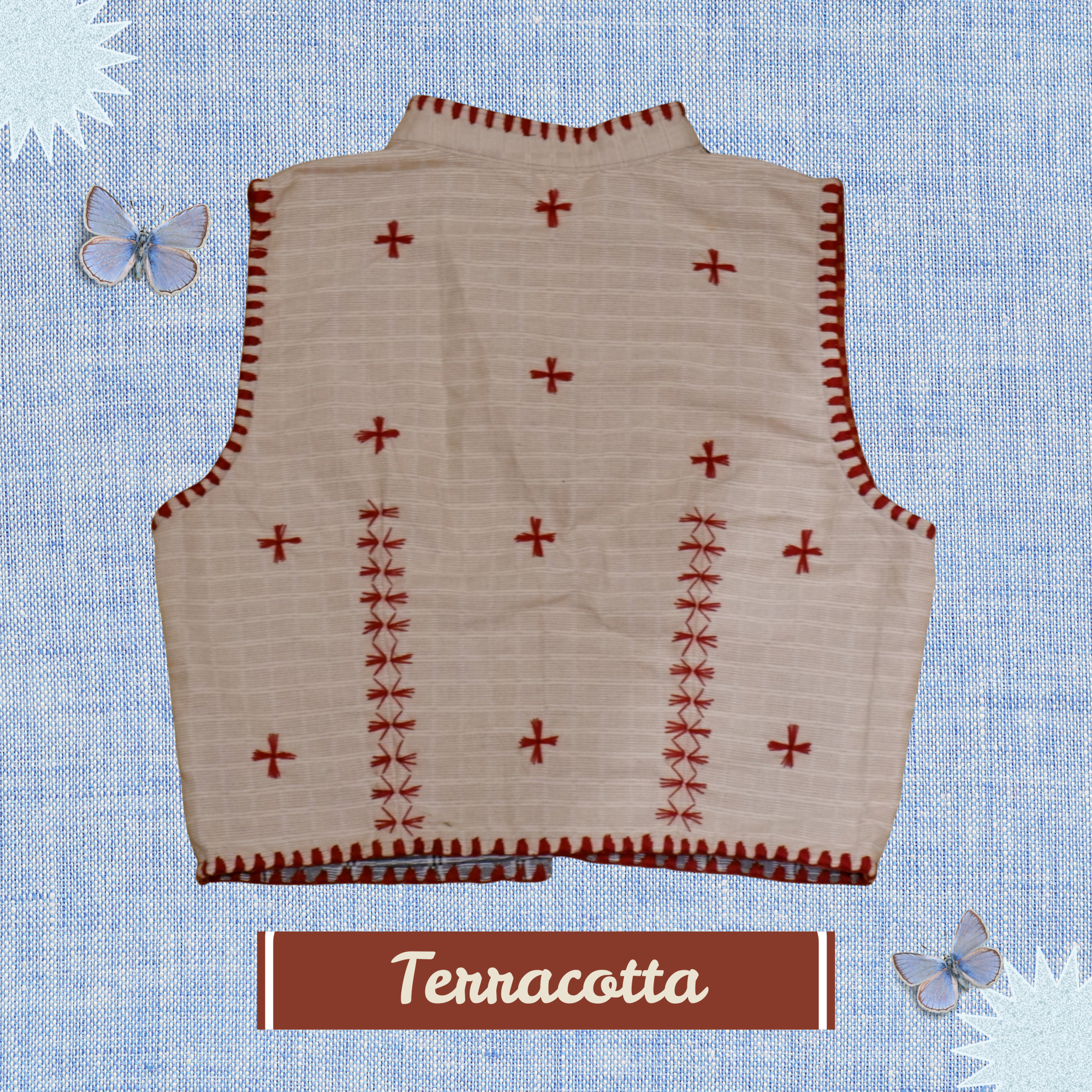 Hinabi Patchwork Vest - Terracotta