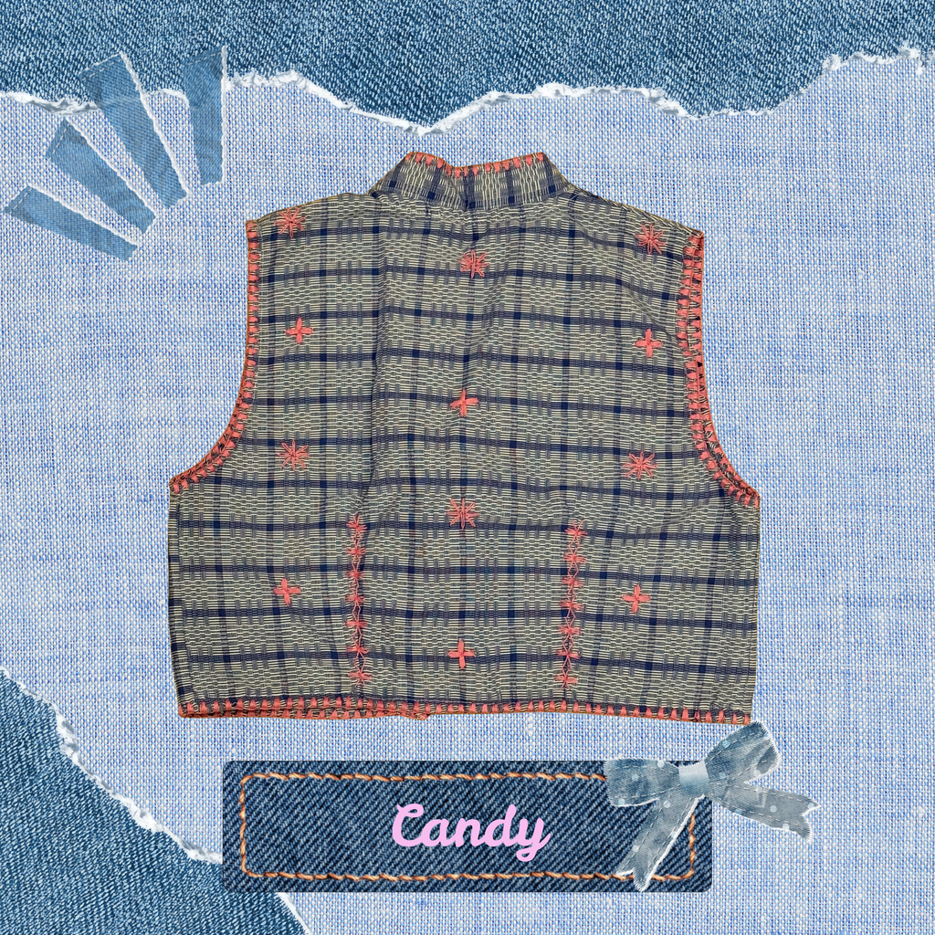Hinabi Front Tie Vest - Candy