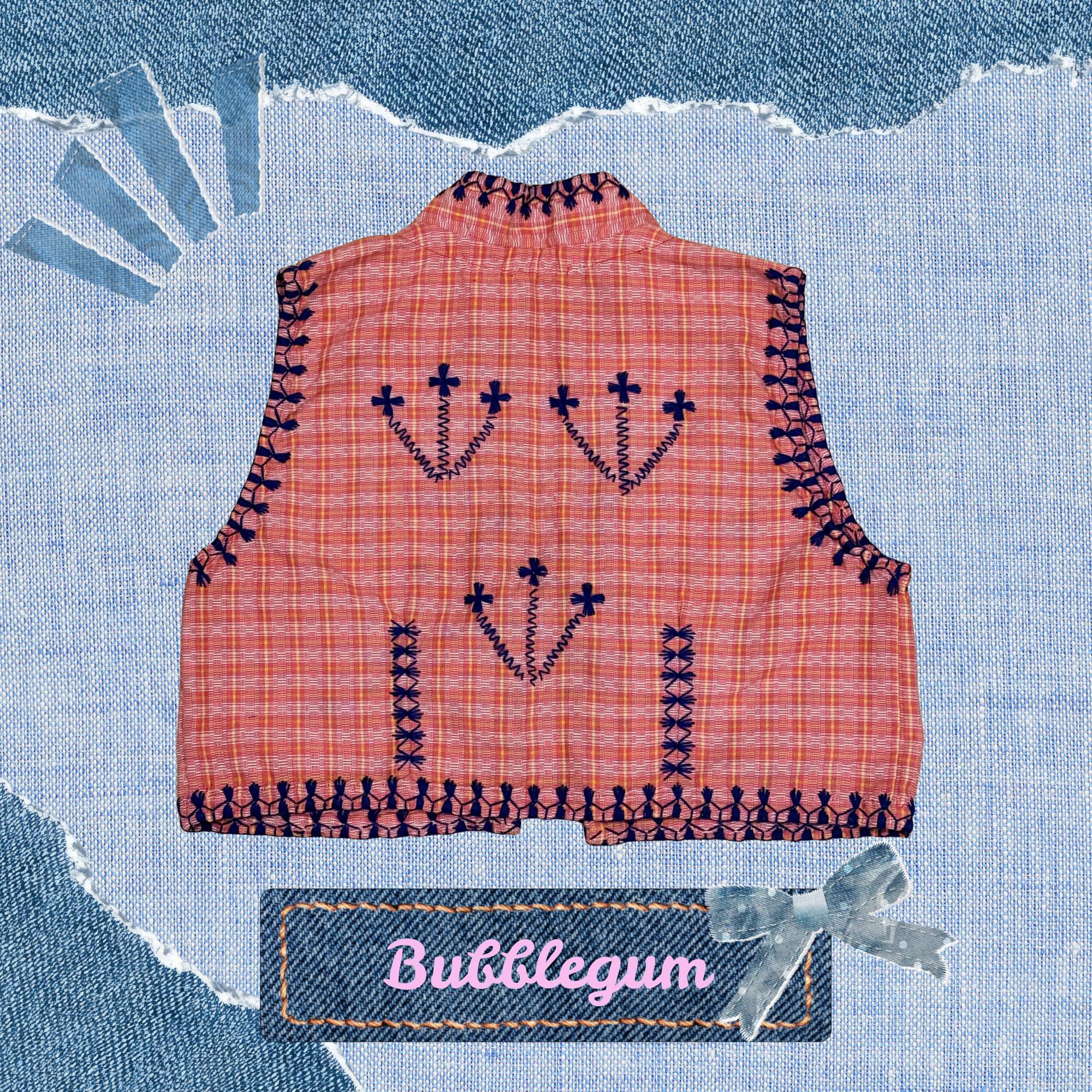 Hinabi Front Tie Vest - Bubblegum