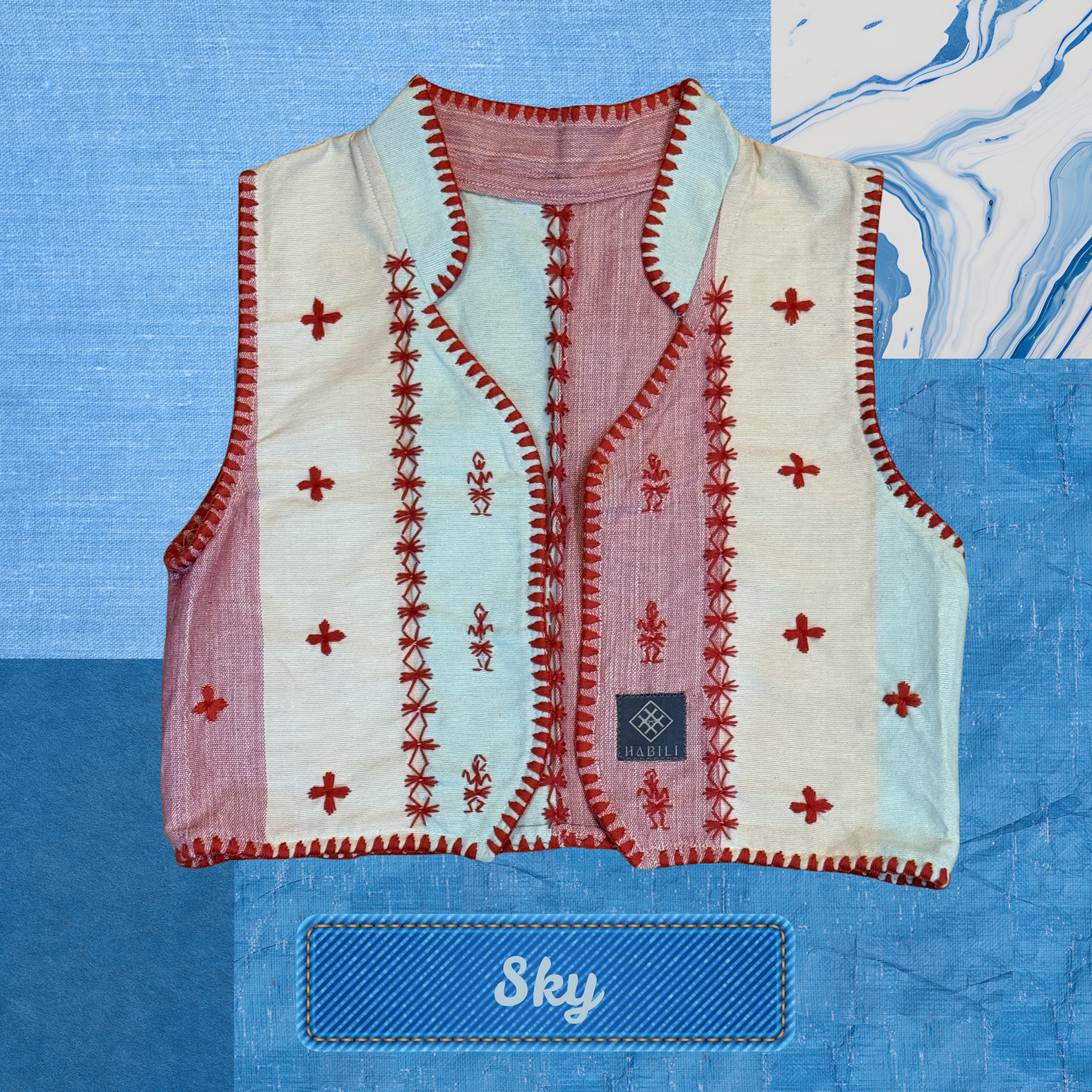 Hinabi Vest - Sky