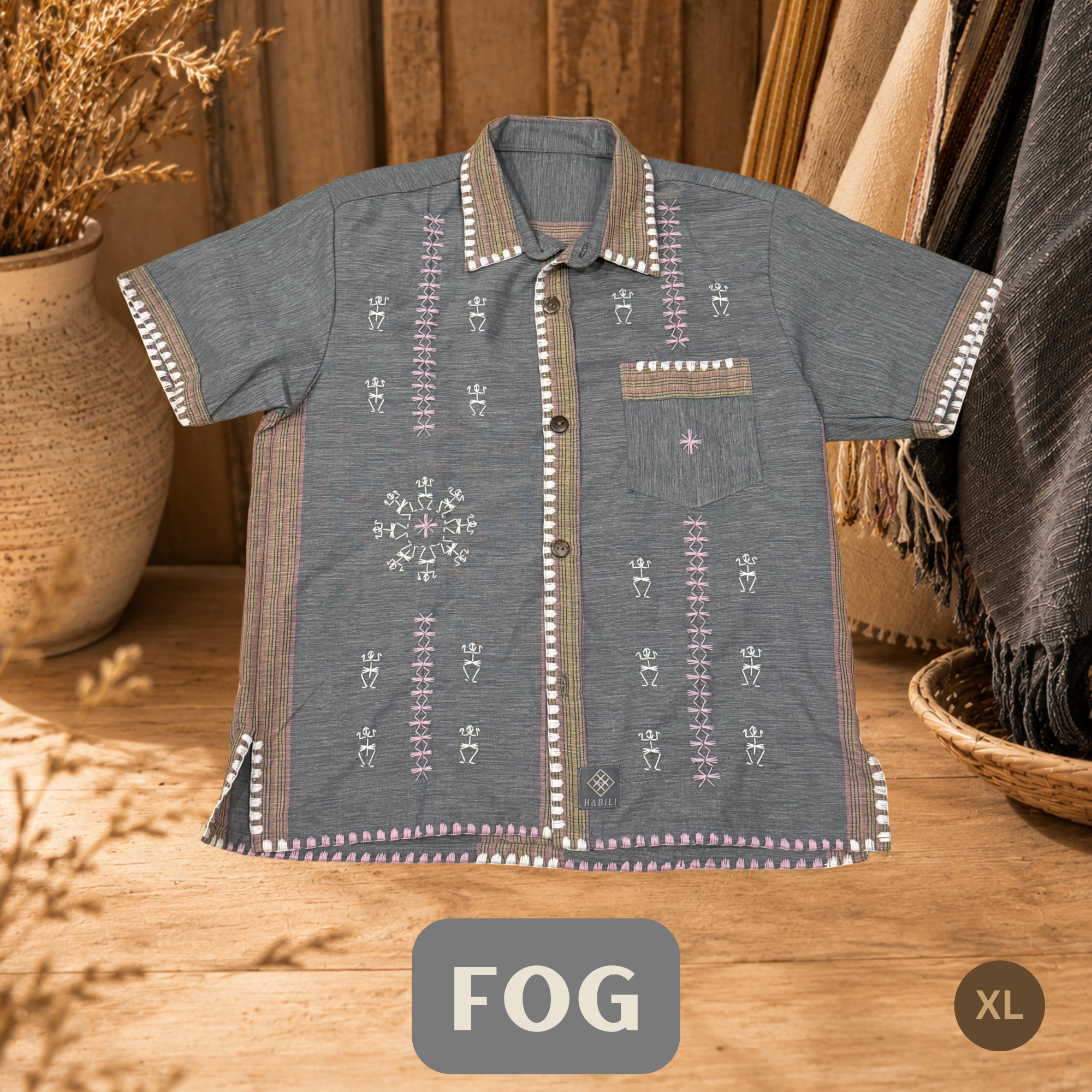 Hinabi Men's Polo - Fog
