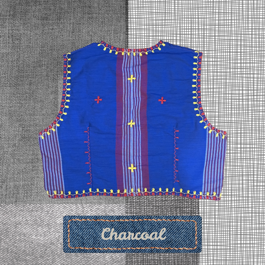 Hinabi Patchwork Vest - Charcoal