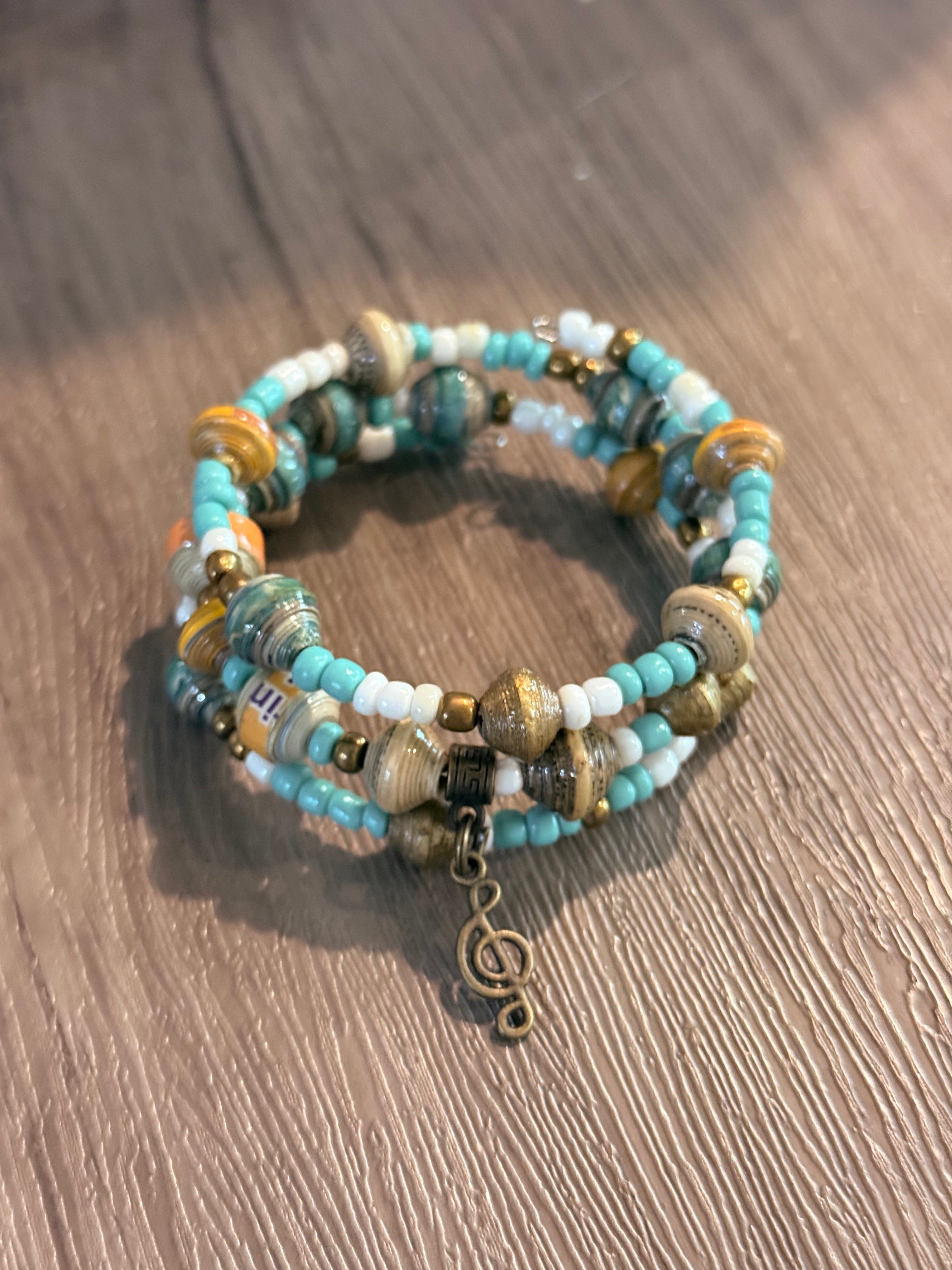 Recycled Paper Wrap Bracelet - Frozen