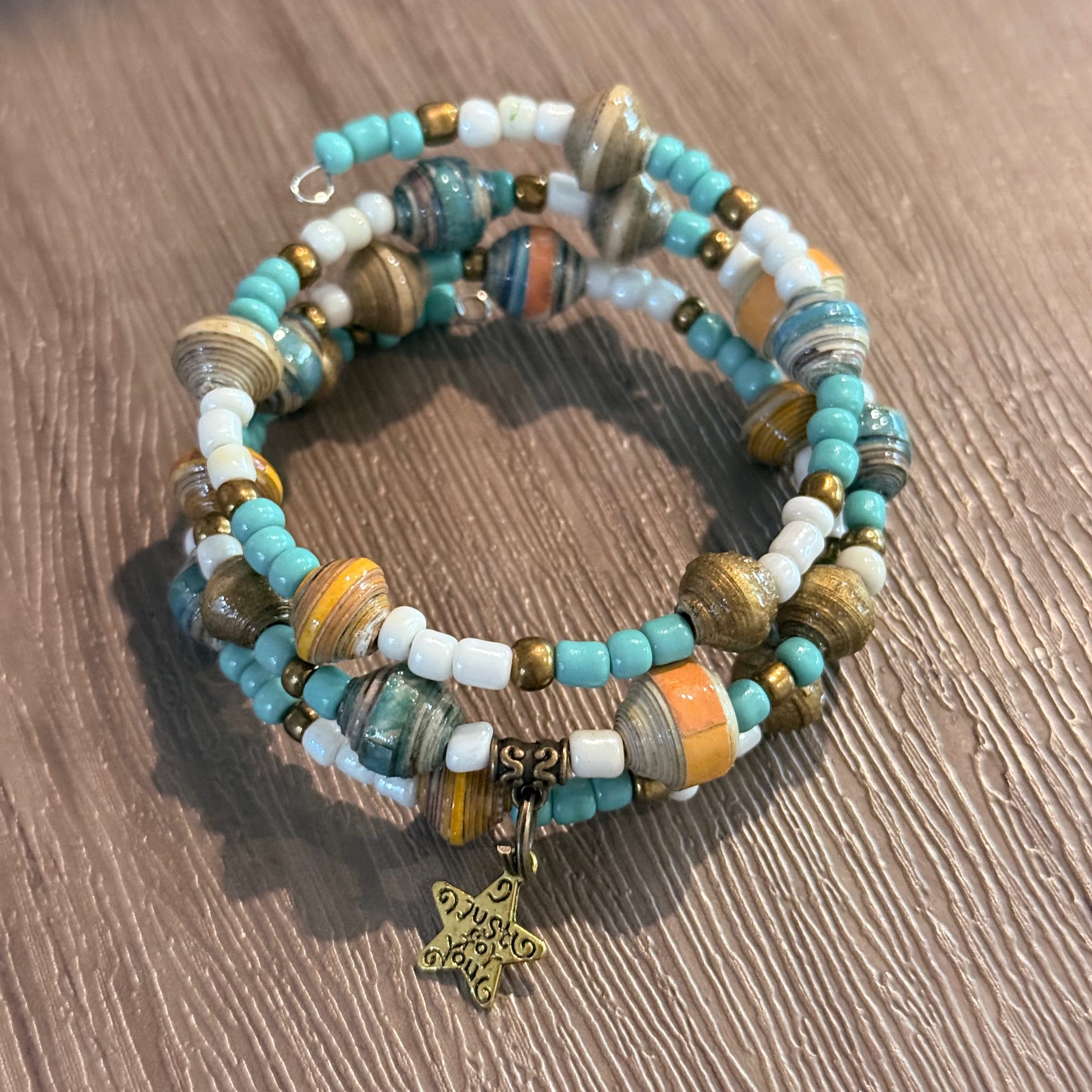 Recycled Paper Wrap Bracelet - Frozen