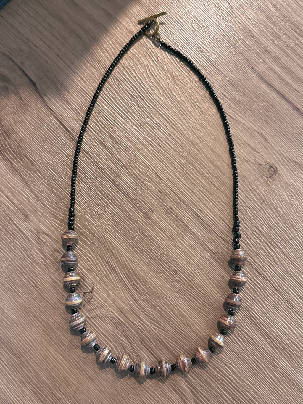 Recycled Paper Necklace - Volcanic Ash