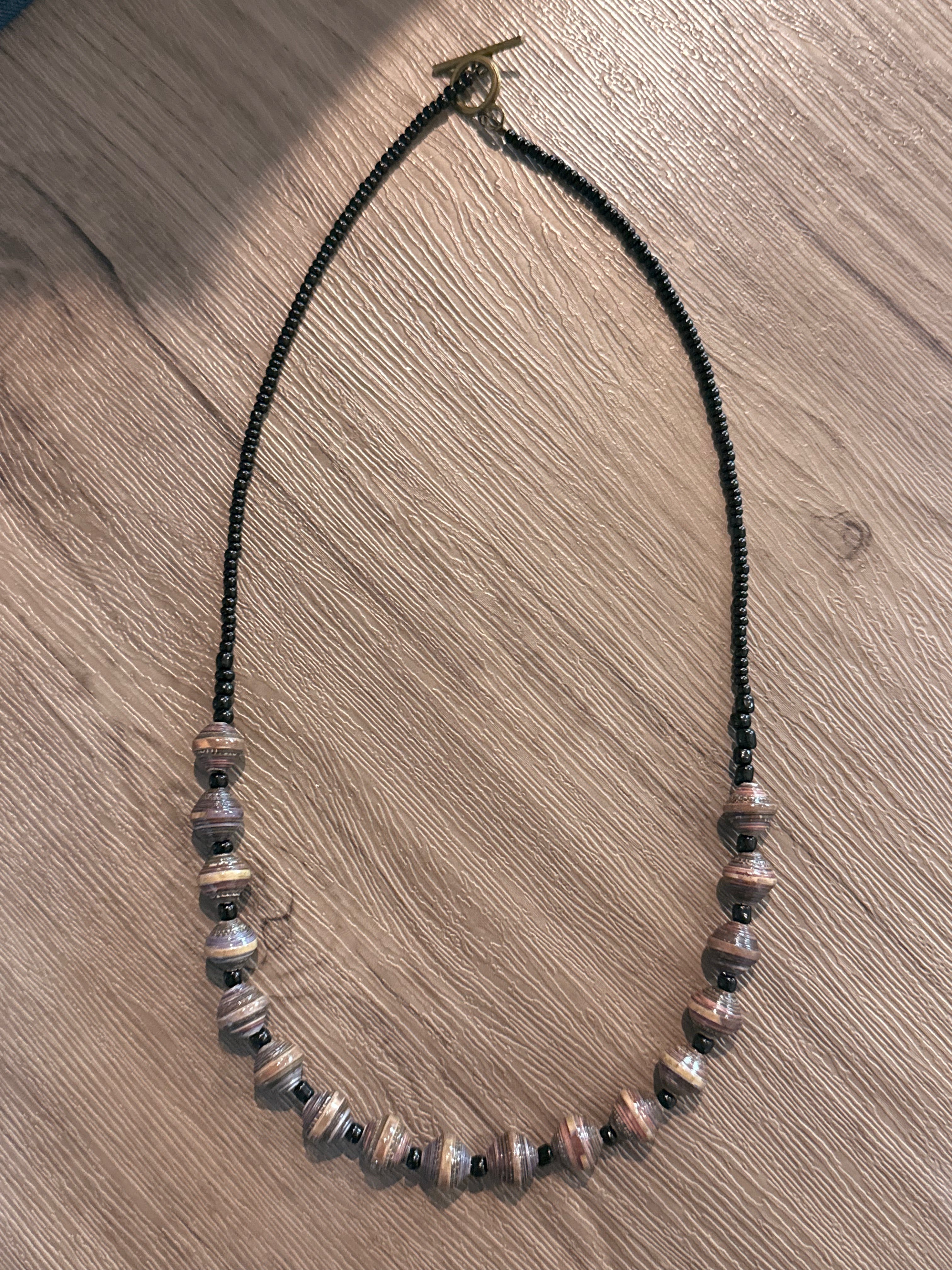 Recycled Paper Necklace - Volcanic Ash