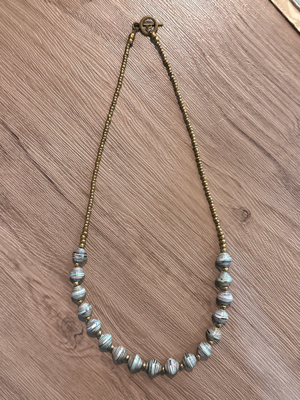 Recycled Paper Necklace - River Stone