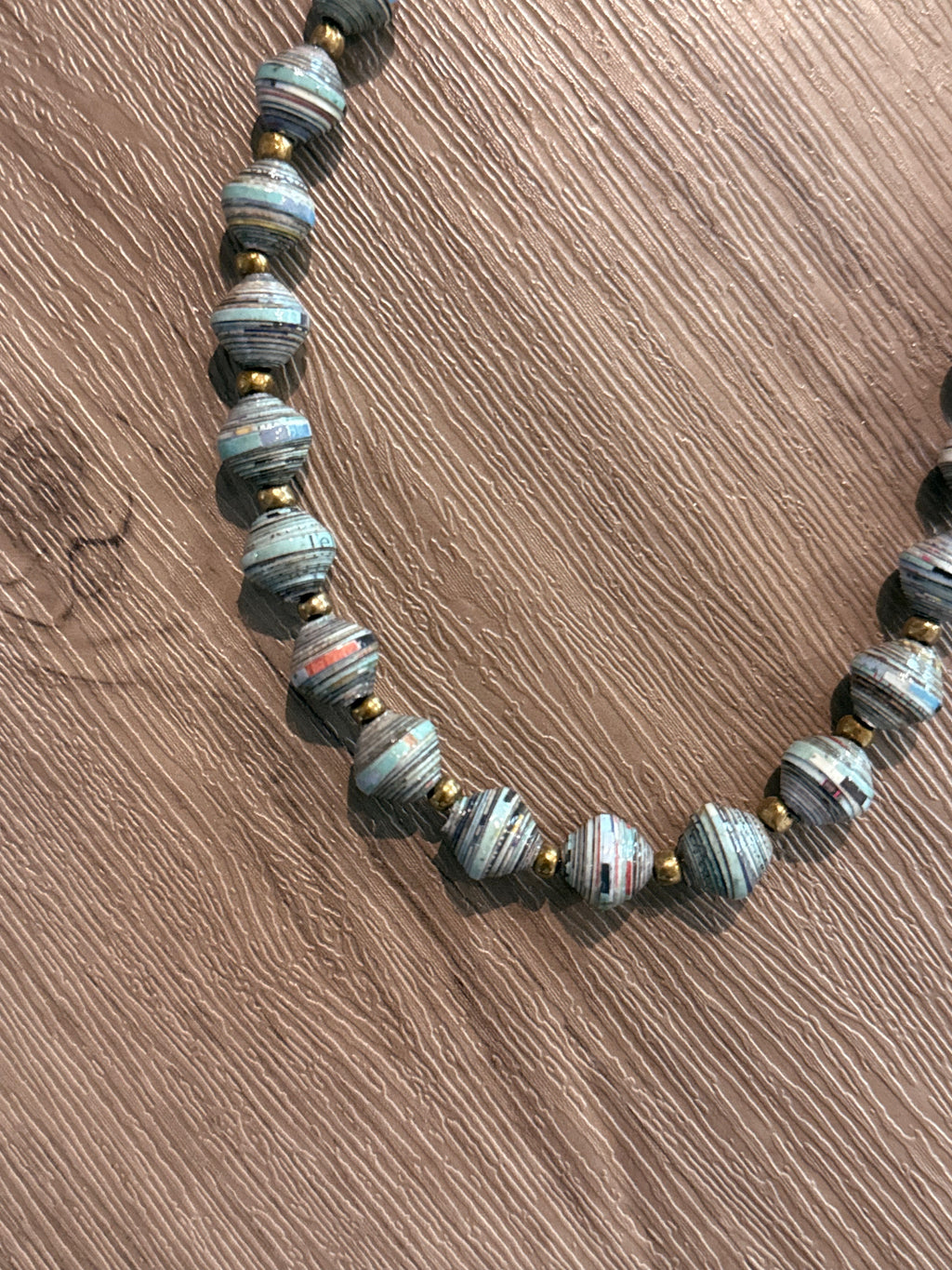 Recycled Paper Necklace - River Stone