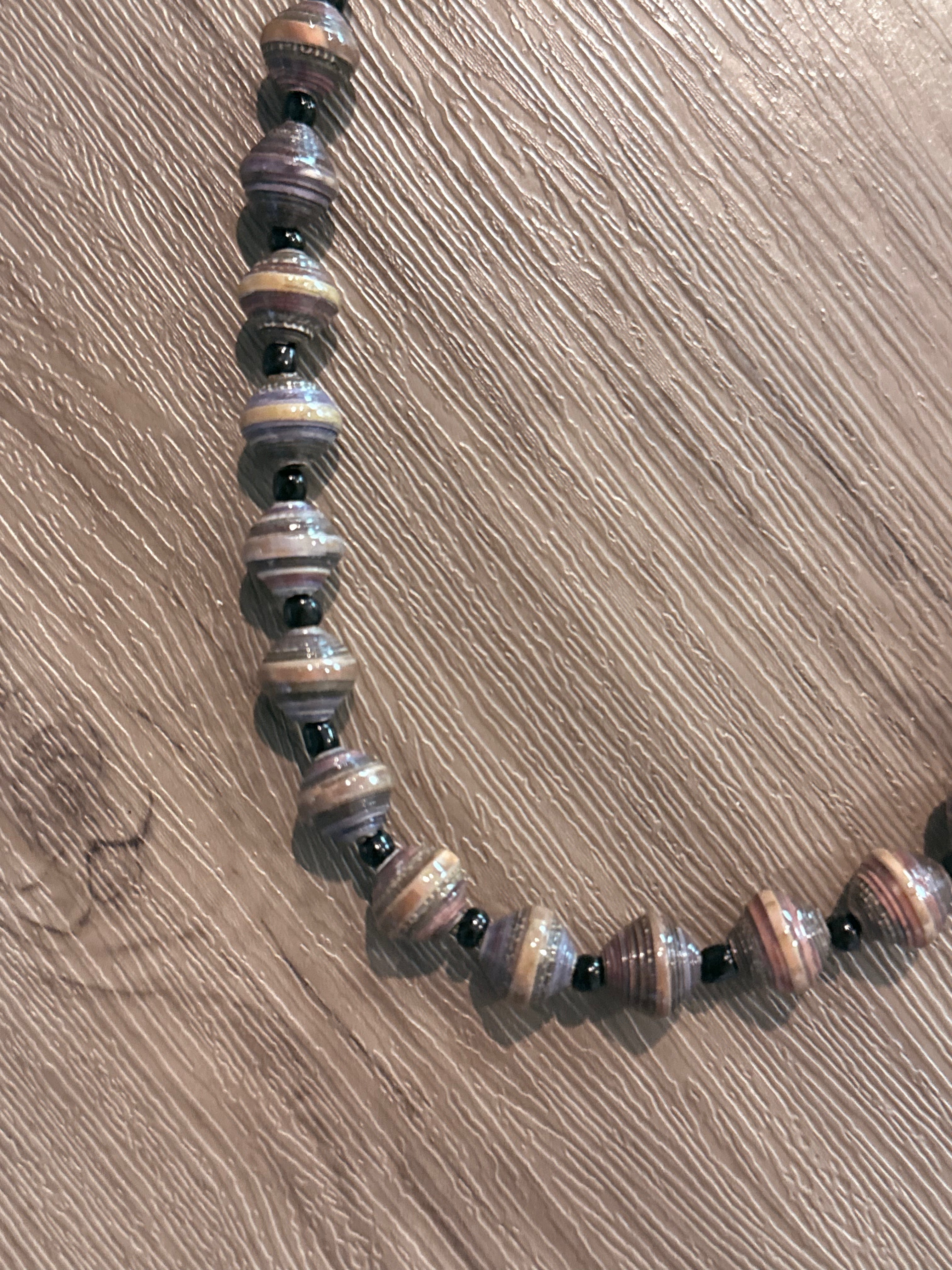 Recycled Paper Necklace - Volcanic Ash